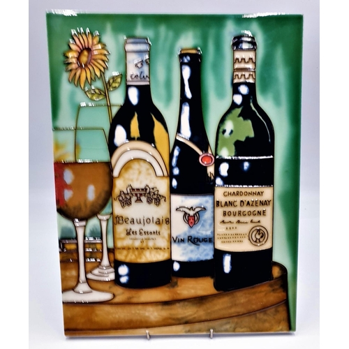 590 - CERAMIC ____cm x _____cm (Hand Painted) PICTURE TILE (Wine)