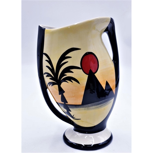 110 - LORNA BAILEY 22cm VASE IN THE PYRAMIDS DESIGN Signed By Lorna Bailey c2001