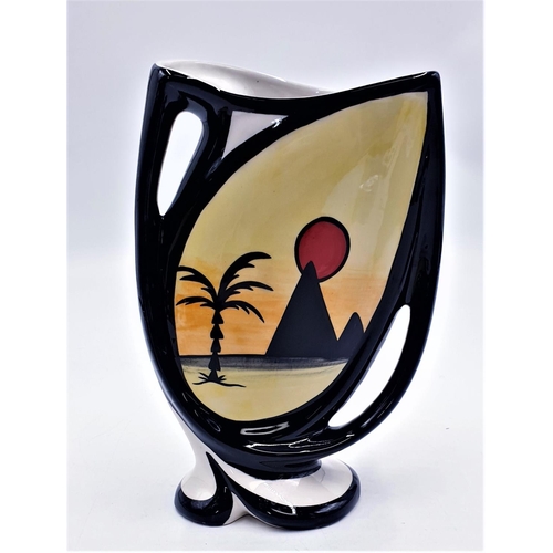 110 - LORNA BAILEY 22cm VASE IN THE PYRAMIDS DESIGN Signed By Lorna Bailey c2001