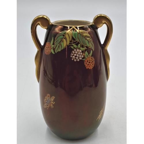 119 - CARLTON WARE ROUGE ROYALE 10cm VASE IN THE SPIDERS WEB DESIGN