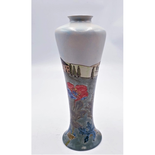 185 - BURSLEM POTTERY 26cm VASE IN THE POPPY DESIGN By Designer Tracy Bentley