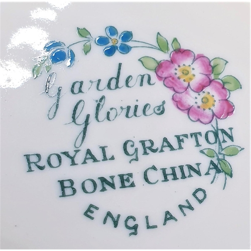 209 - ROYAL GRAFTON CHINA TRIO (Hand Painted) IN THE GARDEN GLORIES DESIGN c1930s  (Rare)