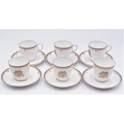 265 - CH's OILLIVUYT & Co (Paris) MEDAILLES D'OR PORCELAIN SET OF SIX CUPS & SAUCERS (Gilt Gold Lettering ... 