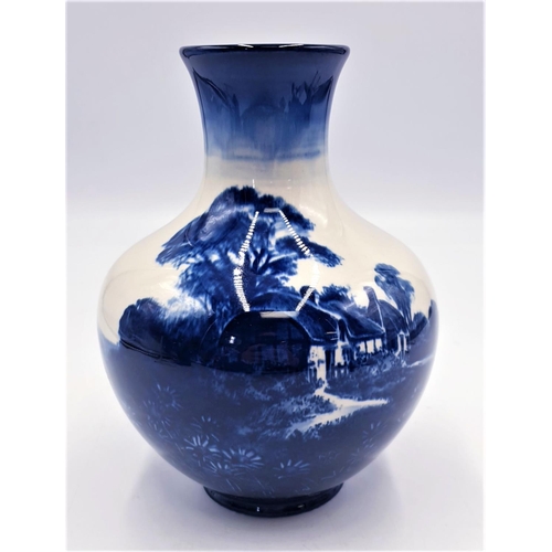 287 - ROYAL DOULTON 20cm BLUE FLAMBE VASE (Extremely Rare)