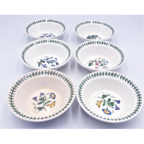 290 - PORTMEIRION Large 16.5cm Dia RIMMED SOUP BOWLS (6) IN THE BOTANIC GARDEN DESIGN