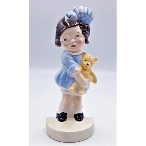 479 - CARLTON WARE MABLE LUCY ATTWELL FLAT BACK FIGURINE With TEDDY BEAR