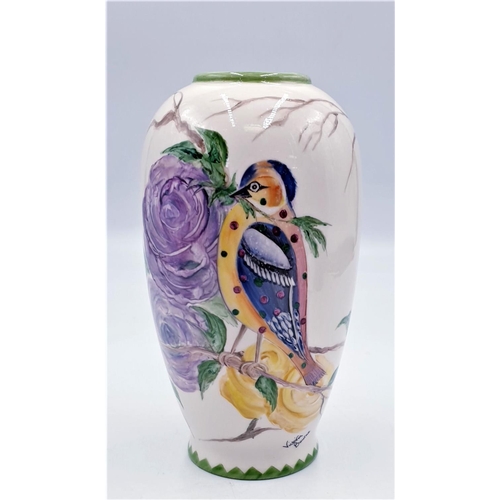 483 - CERAMIC 21cm (Hand Painted) VASE (Original Unique One Off By Victoria Bourne-----Signed) (2nds)