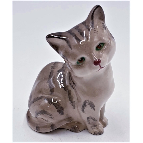 68 - ROYAL DOULTON 7.5cm MODEL OF A GREY STRIPED KITTEN