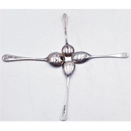 85 - SOLID SILVER (Hallmarked)  CONDIMENT SPOONS (4) (Total Weight 16.26 Grams)