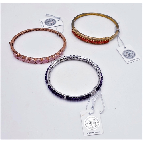 761 - SWAROSKI CRYSTAL SET BRACELETS (3) (All With Tags)