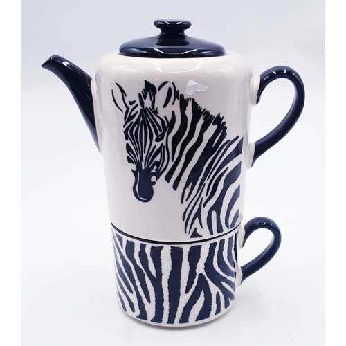 749 - CHINA ZEBRA DESIGN TEA FOR ONE SET