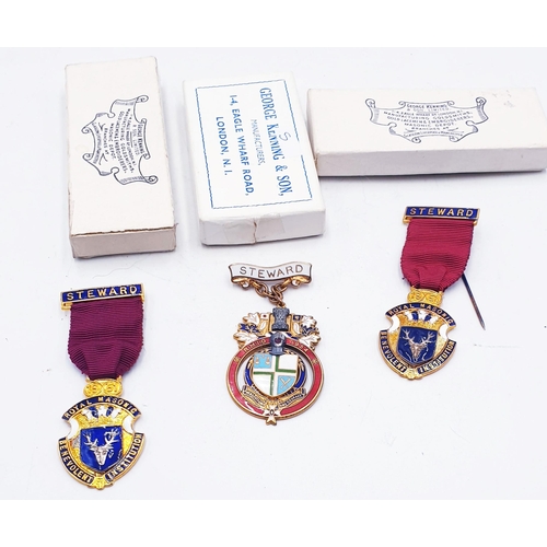 768 - GORGE KENNING & Sons MASONIC MEDALS (3)   (Boxed)