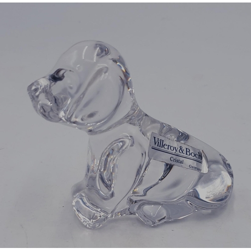 790 - VILLEROY & BOCH GLASS MODEL OF A DOG