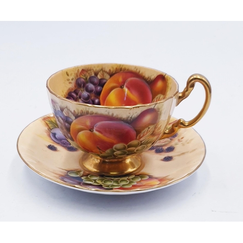 801 - AYNSLEY CHINA CUP & SAUCER IN THE ORCHARD GOLD DESIGN