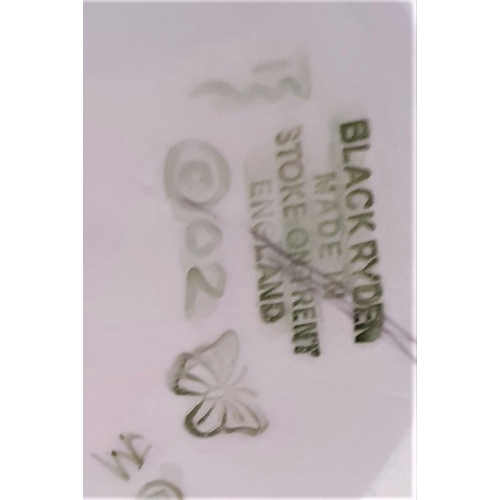 287 - COBRIDGE STONEWARE (Black Ryden)    18.5cm TWIN HANDLED VASE  (Silver Line )
(In January 2003 Moorcr... 