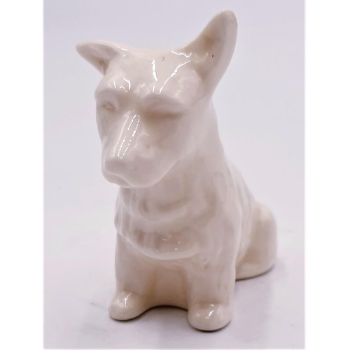 293 - BELLEEK PORCELAIN  MODEL OF A DOG