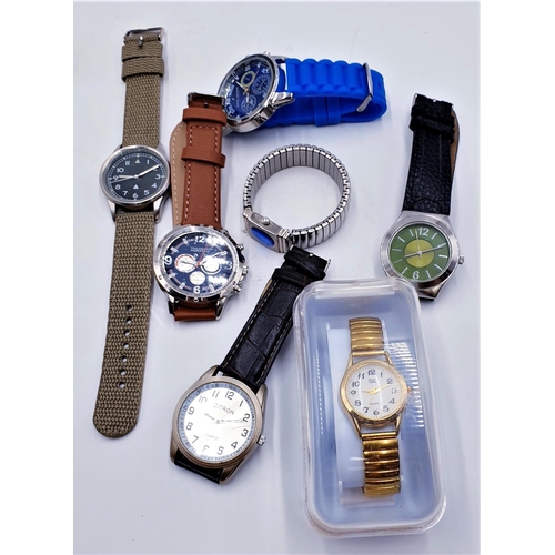 313 - WRIST WATCHES (7) To Include 1960s REPLICA R.A.F.,URBAN SPIRIT,Etc