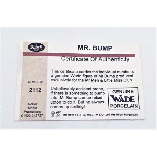 318 - WADE CHARACTER FIGURINE  'MR BUMP' No 2112 FROM THE Mr MEN COLLECTION (Certificate & Original Box)