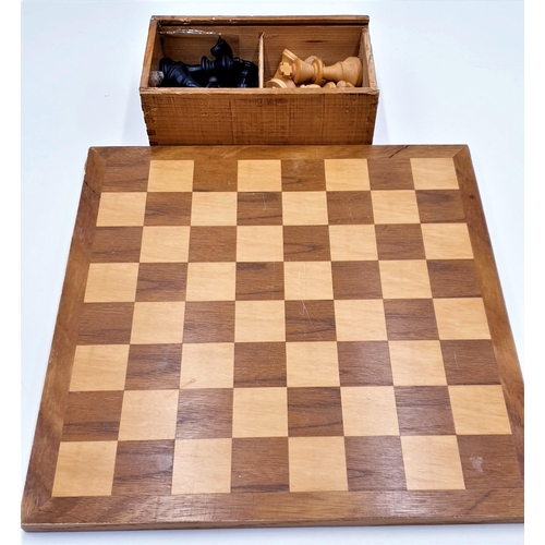 109 - WOODEN CHESS SET And BOARD