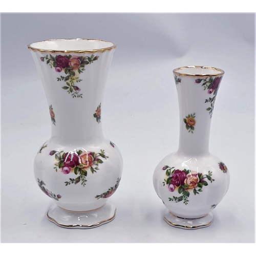 119 - ROYAL ALBERT CHINA  VASES (2) (Tallest Being 16.5 cm) IN THE OLD COUNTRY ROSES DESIGN