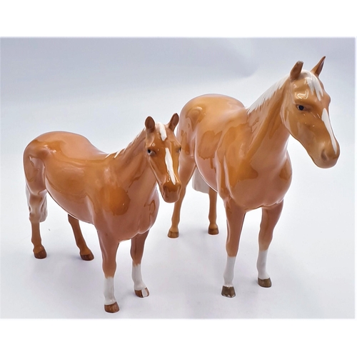 122 - BESWICK MODELS OF TWO PALOMINOS (2) (One Has Chipped Hoof The Other Ear Is Damaged)