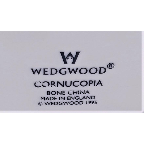 139 - WEDGWOOD CHINA 16cm x 11cm MANTLE CLOCK IN THE CORNUCOPIA DESIGN