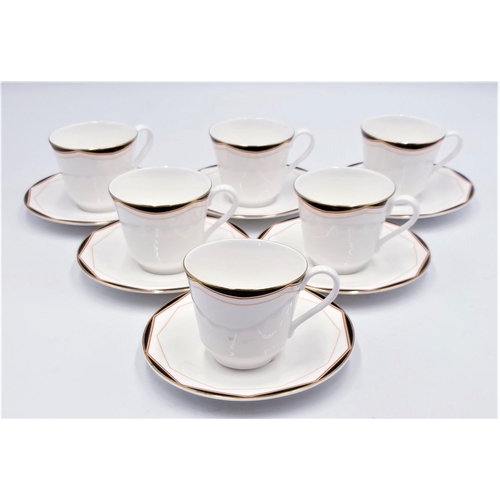 59 - ROYAL DOULTON CHINA CUPS And SAUCERS (6) IN THE PRISM DESIGN