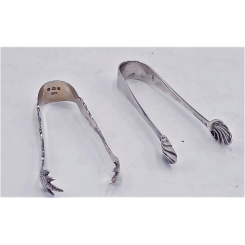 747 - SOLID SILVER (Fully Hallmarked) SUGAR TONGS/NIPS (Two Pairs)  (Total Weight 30.14 Grams)