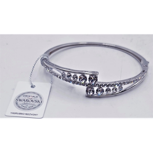 749 - SILVER (Fully Hallmarked For Sheffield) LADIES DESIGNER TJC BRACELET SET WITH SWAROVSKI CRYSTALS (To... 