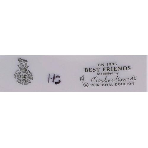 79 - ROYAL DOULTON Small 7.6cm CHARACTER FIGURINE 'BEST FRIENDS' (Style One) HN 3935 1997/99 Only Designe... 