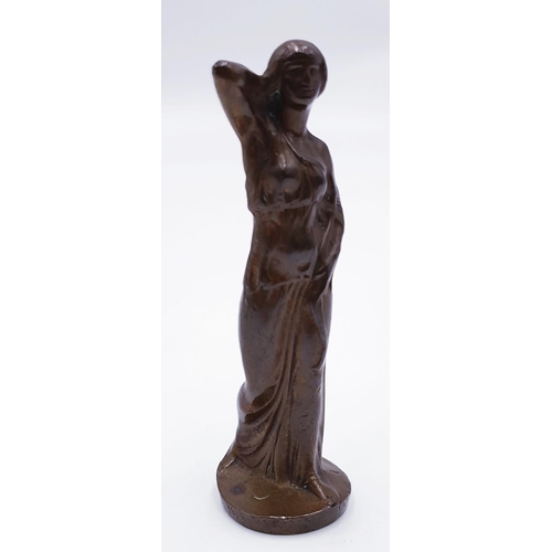 146 - BRONZE 13.5cm FIGURINE OF DIANA THE HUNTRESS