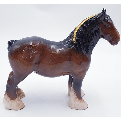 148 - BESWICK Large 21.6cm MODEL OF A SHIRE MARE (Brown Gloss Colourway) Model No 818 1940/89 Designed By ... 