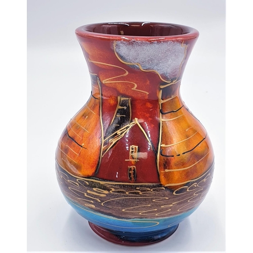 149 - ANITA HARRIS ART POTTERY 14cm VASE IN THE POTTERIES PAST DESIGN