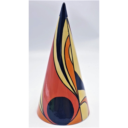 223 - LORNA BAILEY 22cm GIANT CONICAL SUGAR SHAKER IN THE FLAME DESIGN (Old Ellgreave Backstamp) (Availabl... 