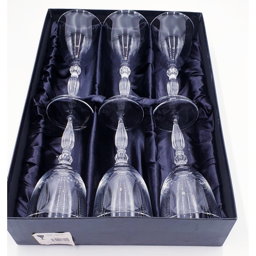 233 - ROYAL DOULTON CRYSTAL (Boxed Set Of SIX) WINE GLASSES