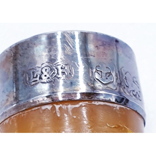 343 - SILVER (Fully Hallmarked 1915) /AMBER CHEROOT HOLDER (Original Box)