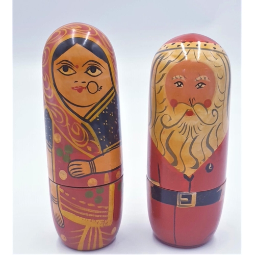 351 - RUSSIAN (Hand Painted) (5 Piece)  MATRYOSHKA NESTING DOLL SETS (2) 
(Matryoshka dolls; also known as... 