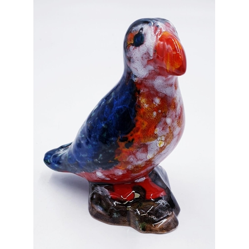 85 - ANITA HARRIS ART POTTERY 14cm MODEL OF A PUFFIN  Signed In Gold By Anita Harris