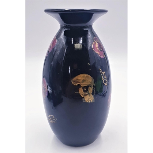 614 - ANITA HARRIS ART POTTERY 20.5cm TUBELINED LUSTRE WARE MINOS VASE 