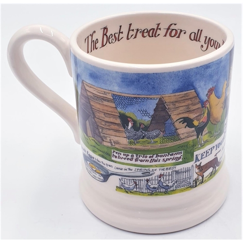 631 - EMMA BRIDGEWATER CHICKEN/EGG MUG FROM A YEAR IN THE COUNTRY COLLECTION