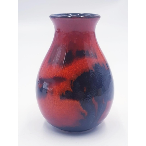 129 - POOLE POTTERY 9.5cm VASE IN THE AFRICAN SUNSET DESIGN