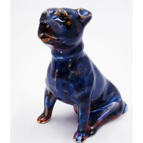 81 - ANITA HARRIS ART POTTERY 11cm MODEL OF A STAFFORDSHIRE BULL TERRIER (Multicoloured)) (Signed In Gold... 