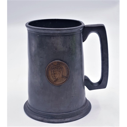 86 - PEWTER CAMEO TANKARD