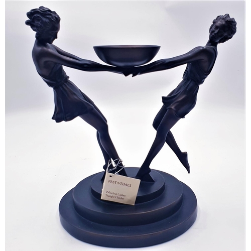 93 - PAST TIMES ART DECO 29cm x 26cm DANCING GIRLS VOTIVE TEALIGHT/CANDLEHOLDER  (Please Note This Lot WI... 