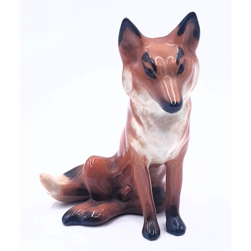 165 - BESWICK Small 7.6cm MODEL OF A FOX (Seated) Model No 1748 (Red-Brown And White--Gloss Colourway) 196... 