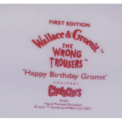 173 - COALPORT CHINA 7.5cm CHARACTER FIGURINE 'HAPPY BIRTHDAY GROMIT' FROM THE WALLACE & GROMIT COLLECTION... 