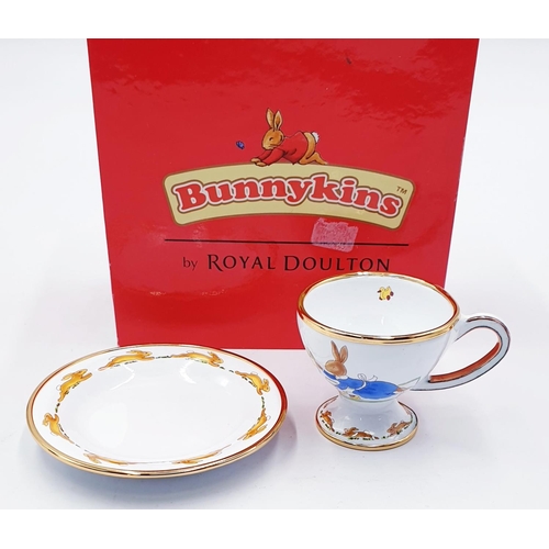 102 - ROYAL DOULTON ENAMELS  BUNNYKINS CUP & SAUCER 