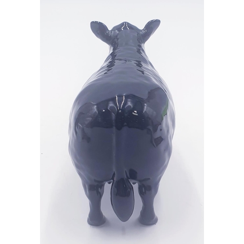 199 - BESWICK 10.8cm MODEL OF AN ABERDEEN ANGUS COW Model No 1563 (Black Gloss Colourway) 1959/89 Designed... 