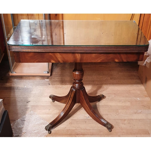 69 - BEVAN FUNNELL Ltd MAHOGANY (85cm x 42cm x 77cm When Folded Up.) FOLDING CARD TABLE With STORAGE FOR ... 