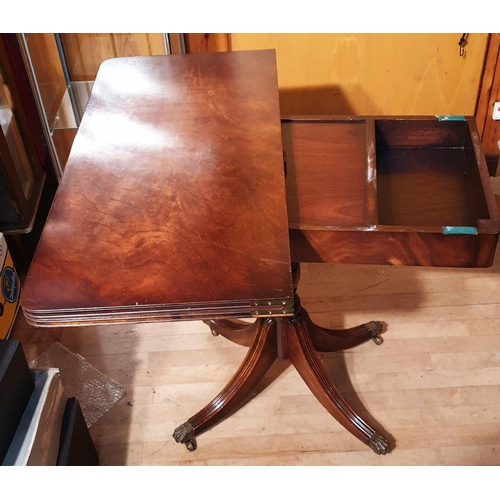 69 - BEVAN FUNNELL Ltd MAHOGANY (85cm x 42cm x 77cm When Folded Up.) FOLDING CARD TABLE With STORAGE FOR ... 